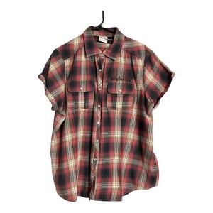 Harley-Davidson Women's Plaid Button-Up Shirt - Red and Black